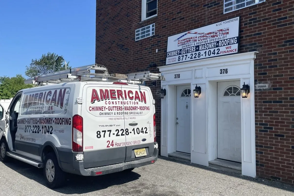 American Roofing van parked outside our New Jersey office