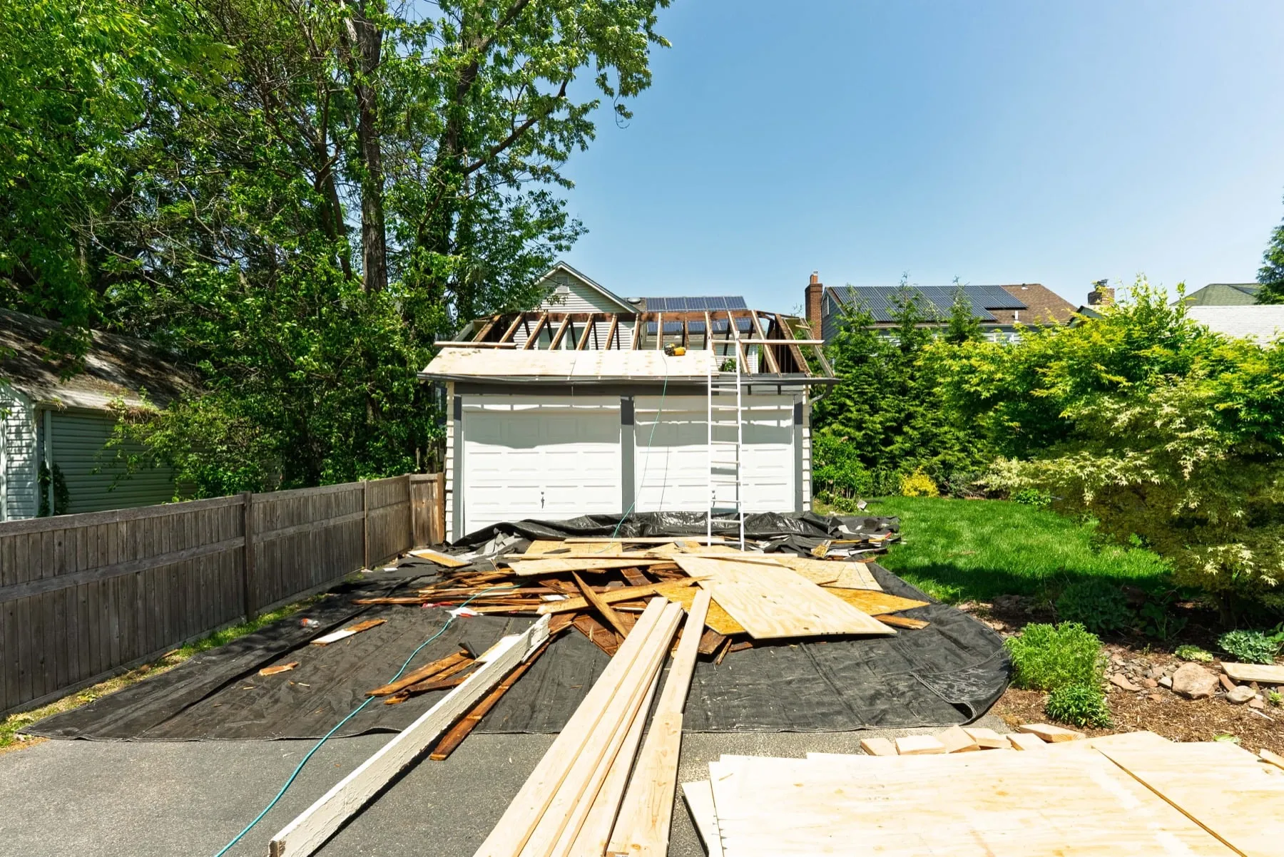Garage roof rebuild by American Roofing Pros near Waldwick, NJ