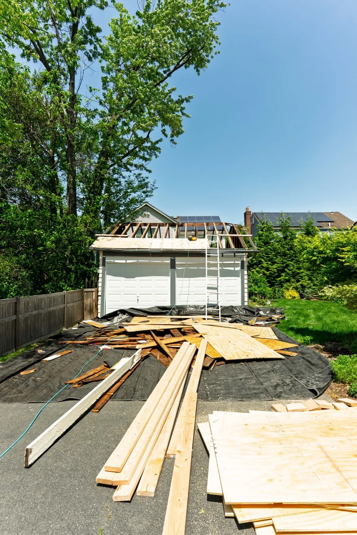 Garage roof rebuild by American Roofing Pros near Closter, NJ