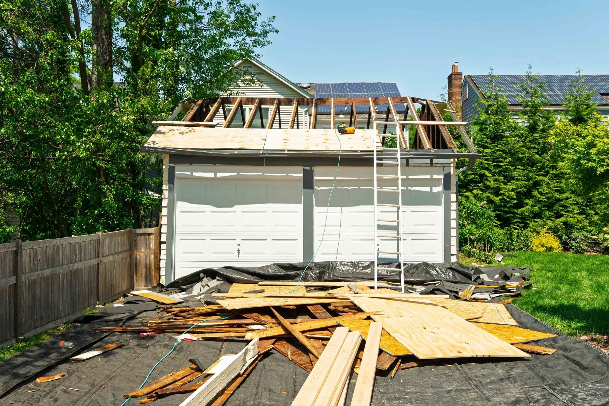 Garage roof rebuild by American Roofing Pros near Haddon, NJ