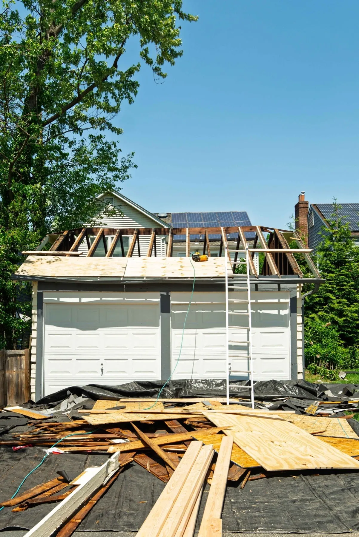 Garage roof rebuild by American Roofing Pros near Helmetta, NJ