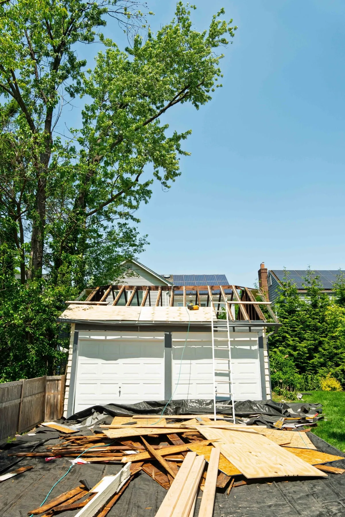 Garage roof rebuild by American Roofing Pros near Dover, NJ