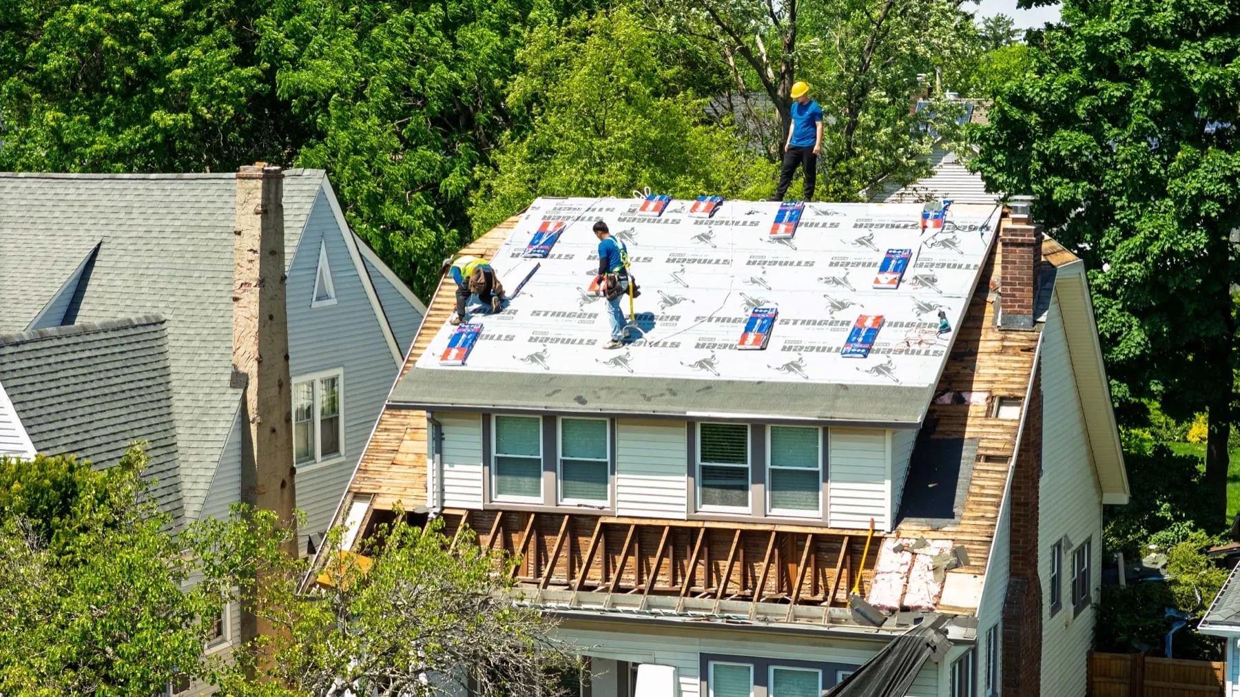 Underlayment stage by American Roofing Pros near Demarest, NJ
