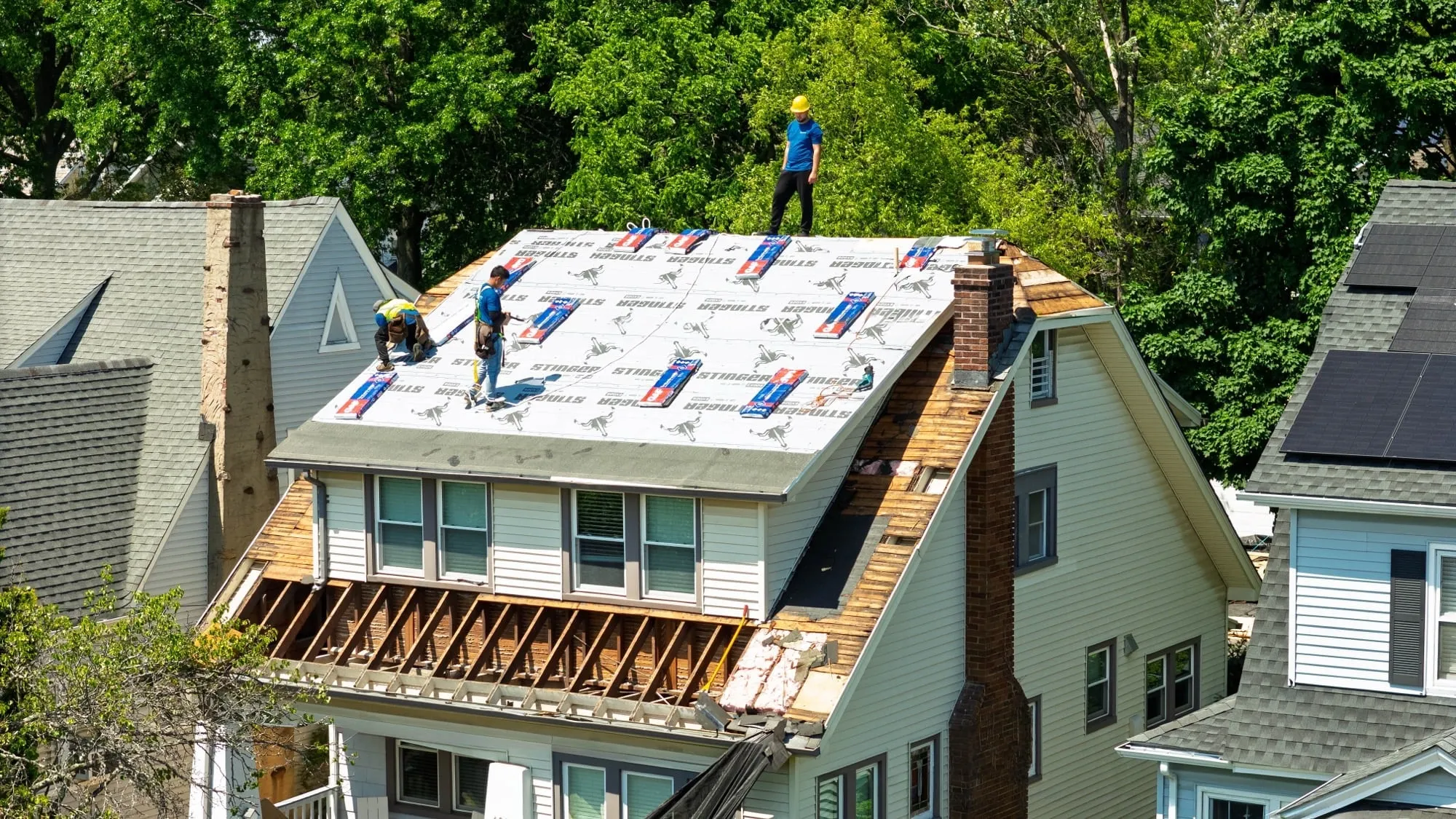 Underlayment stage by American Roofing Pros near Demarest, NJ
