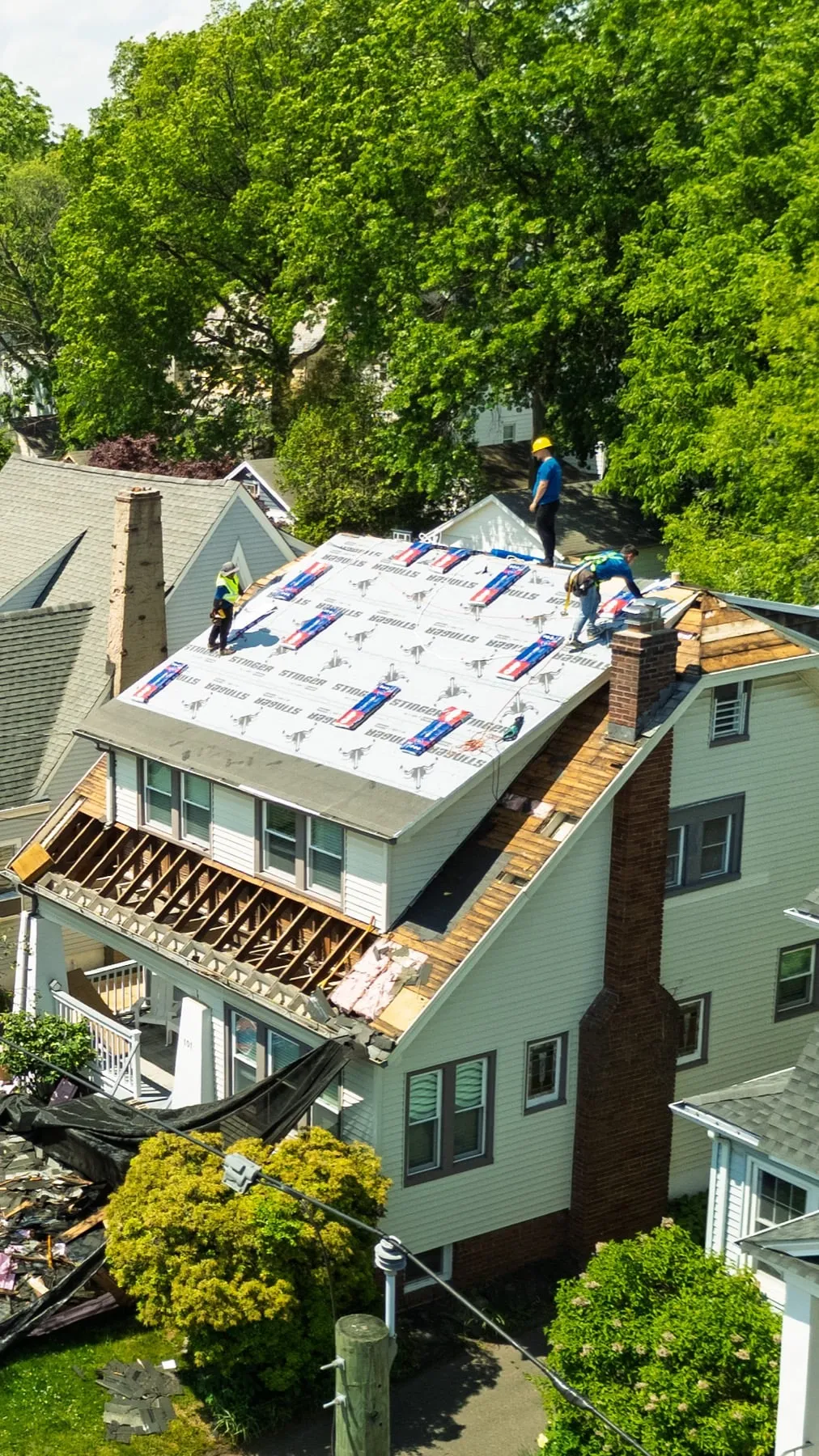 Underlayment stage by American Roofing Pros near Ringoes, NJ