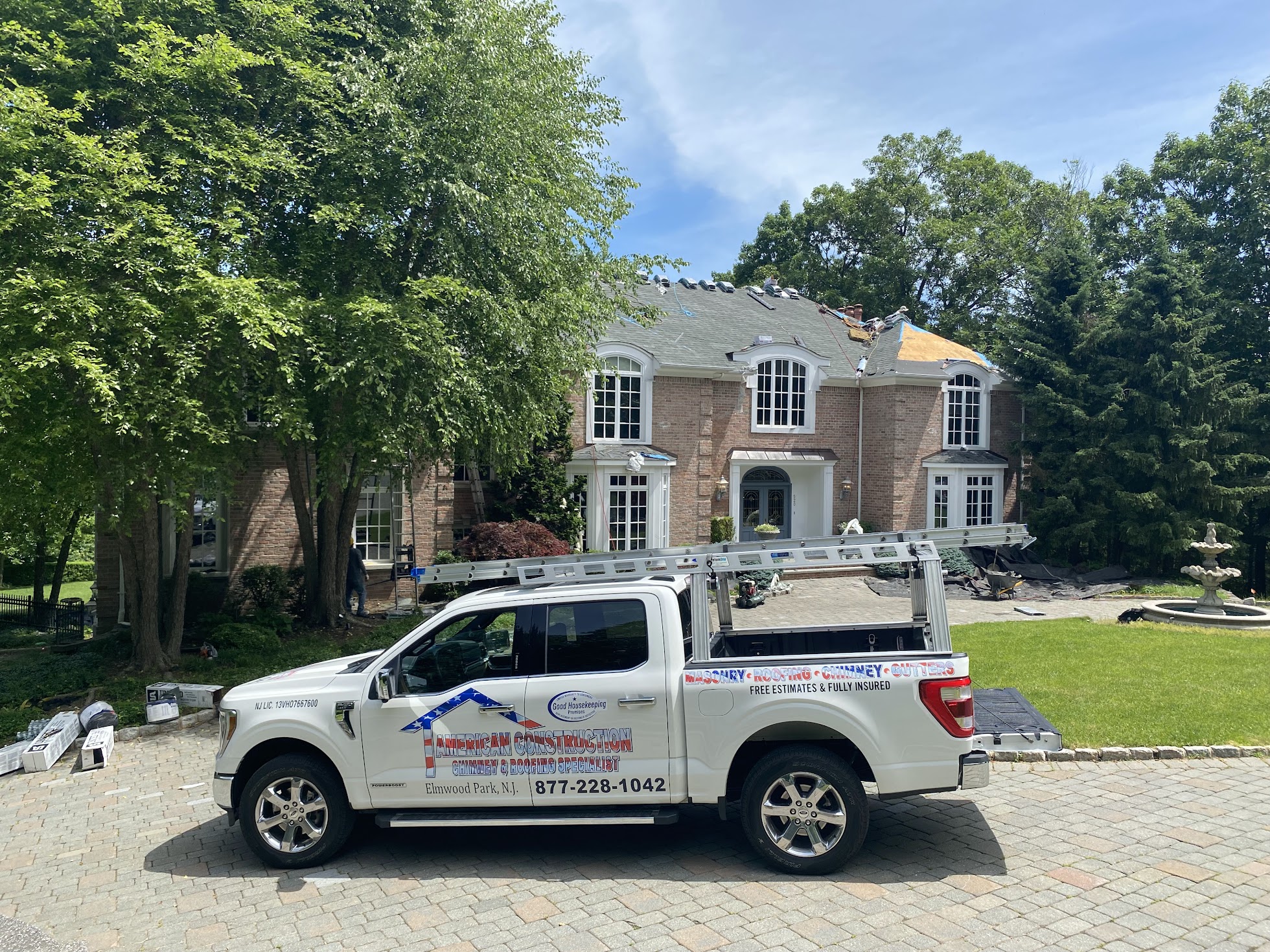 Roof Repair Project With Professional Roofing Work In Progress Roof Repair And Replacement